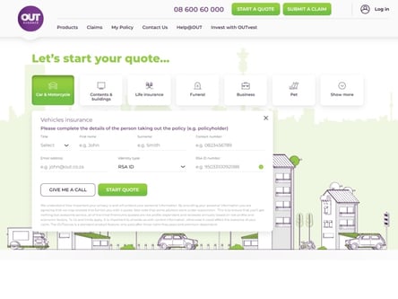 OUTsurance homepage