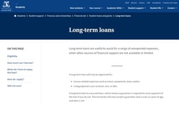 The University of Melbourne Student loan