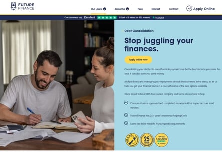 Future Finance homepage