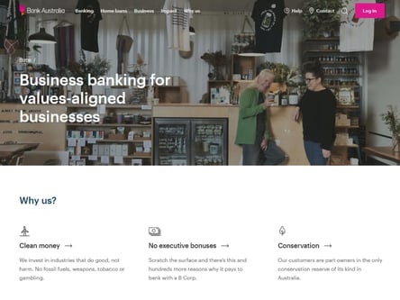 Bank Australia homepage