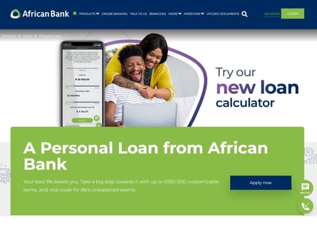 African Bank homepage
