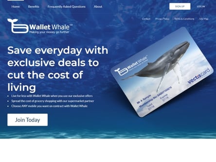 Wallet Whale homepage