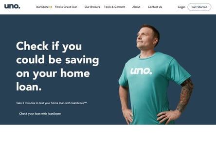 Uno Home Loans homepage