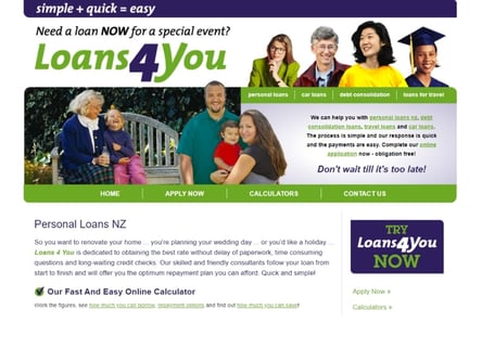 Loans4you homepage