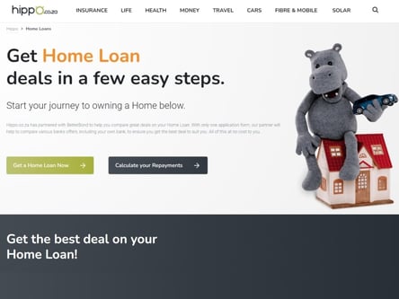 Hippo Loans homepage