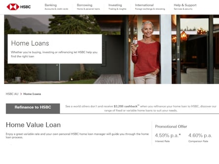 HSBC Bank homepage