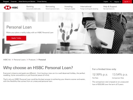 HSBC homepage