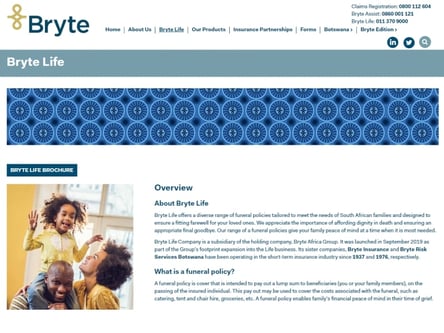 Bryte homepage