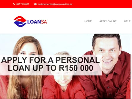 SA Loan Services homepage