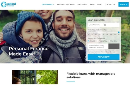 Oxford Finance homepage