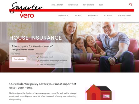 Vero Insurance homepage