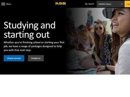 ASB Bank homepage