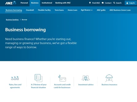 ANZ homepage