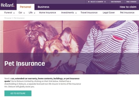 Hollard homepage