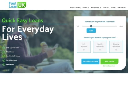 Fast Loan UK homepage