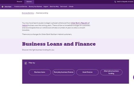 Ulster Bank homepage