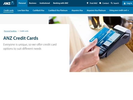 ANZ homepage