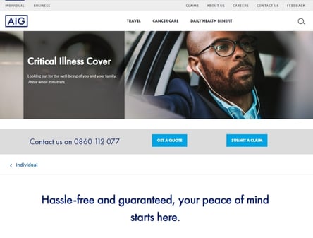 AIG homepage