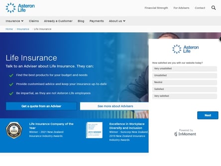 Asteron Life homepage