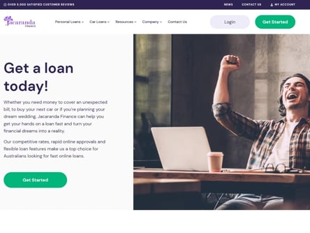 Jacaranda Finance homepage