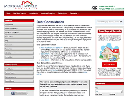 Mortgage World homepage