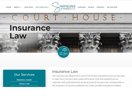 Simpsons Attorneys homepage