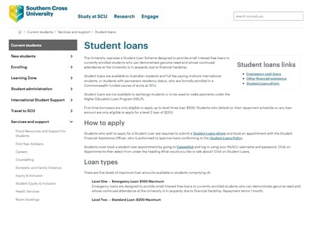 Southern Cross University homepage