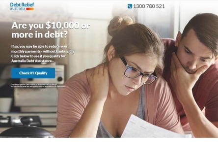 Debt Relief Australia homepage