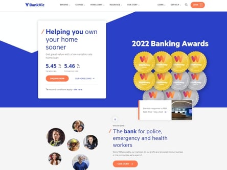 BankVic homepage