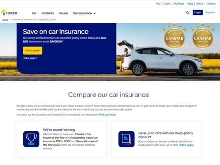 Tower homepage