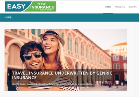 Easy Travel Insurance homepage
