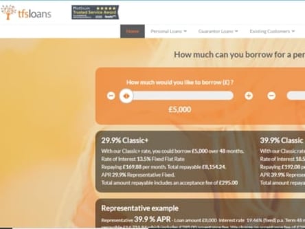 TFS Loans homepage