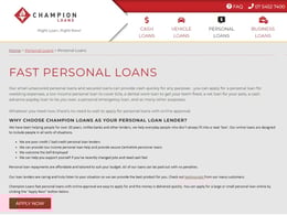 Champion Loans Personal loan