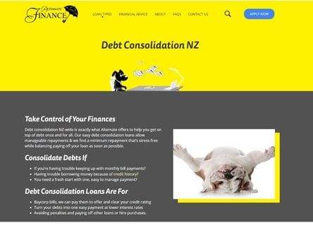 Alternate Finance homepage