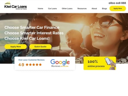 Kiwi Car Loans homepage