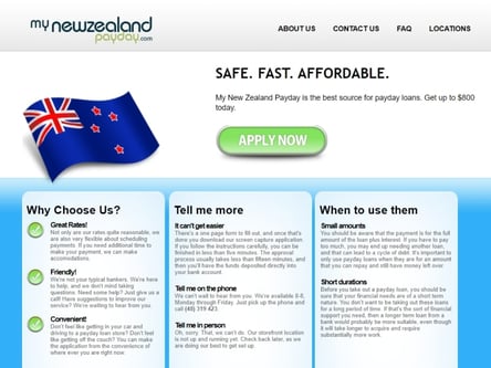 My New Zealand Payday homepage