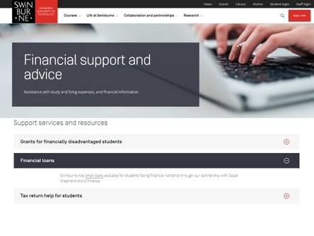 Swinburne homepage