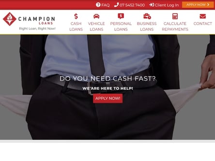 Champion Loans homepage