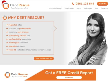 Debt Rescue homepage
