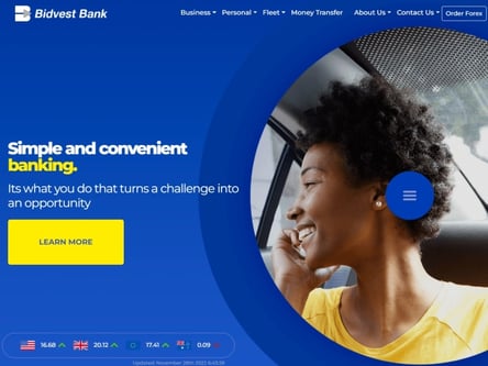 Bidvest Bank homepage