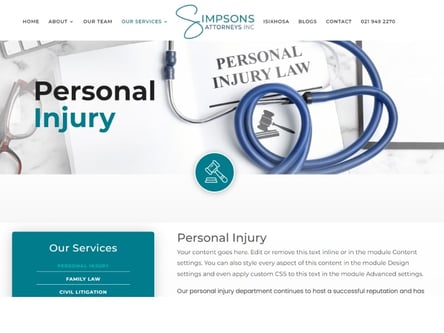 Simpson's Attorneys homepage