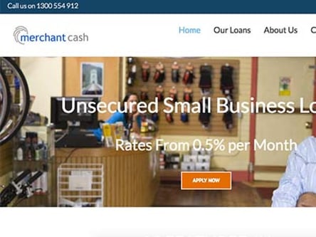 Merchant Cash homepage