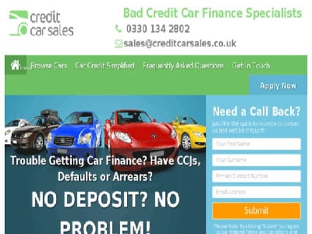 Credit Car Sales homepage