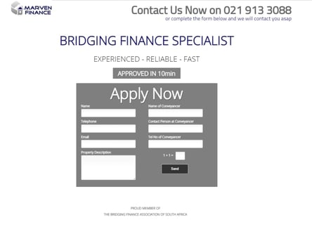 Marven Finance homepage