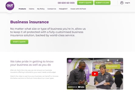 OUTsurance homepage