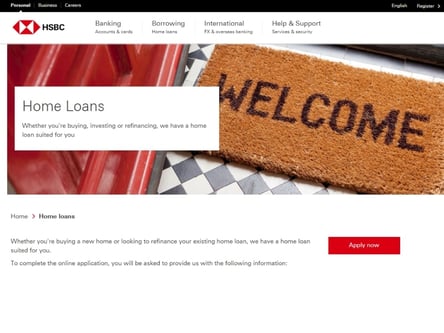 HSBC homepage