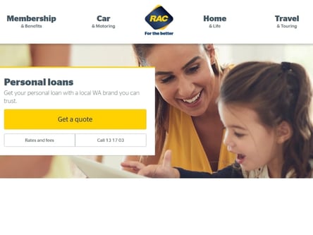 RAC Finance homepage