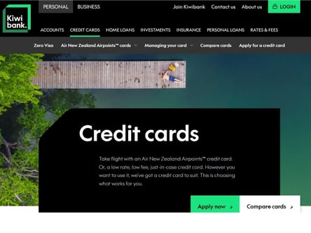Kiwibank homepage
