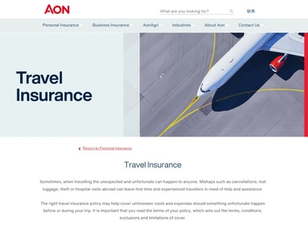 Aon Insurance homepage