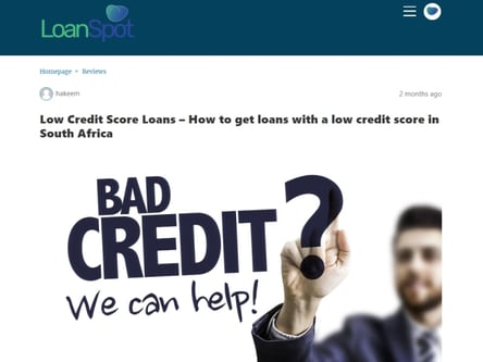 LoanSpot homepage